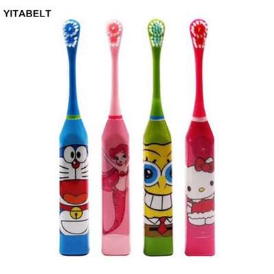 Children Cartoon Pattern Electric Toothbrush Kids Home Soft Hair Battery Power Teeth Brush Clean